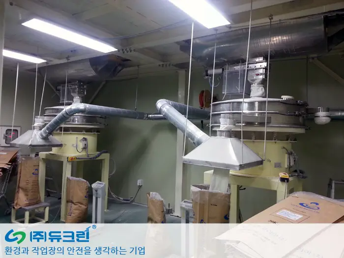 분체 투입 작업시 발생 분진 포집 사진 2