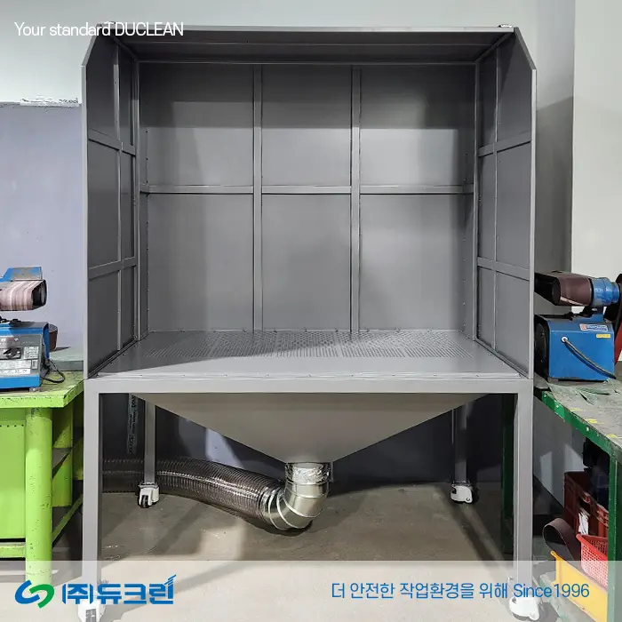 글라인더 작업 시 발생하는 분진 및 칩 포집 사진 3